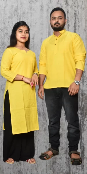 Yellow Kurta & Kurti For Couples