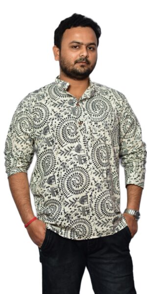 white madhubani kurta