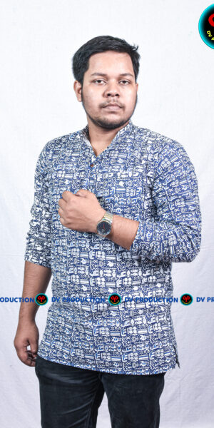 kurta blue fish under white