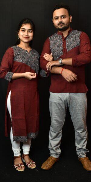 meroon v kurta kurti