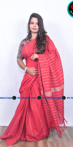 saree red khes