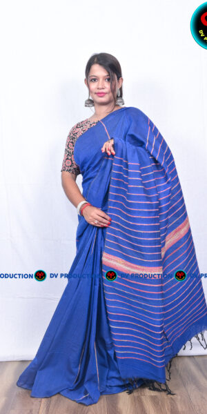 saree blue khes