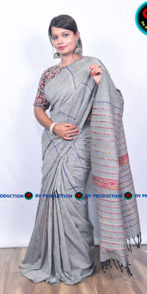 saree grey khes