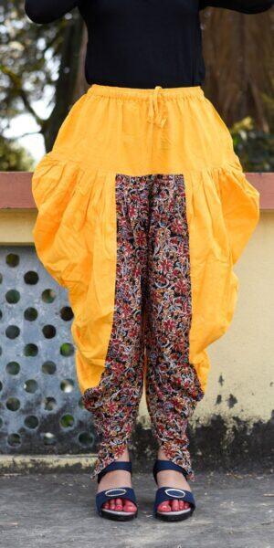 Designer Dhoti Salwar for Women-Yellow