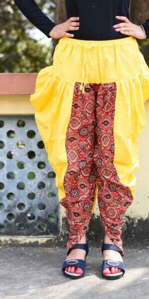 Designer Dhoti Salwar for Women-Yellow