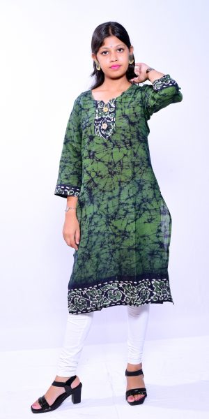 Designer Ethnic Kurti for Women- Green