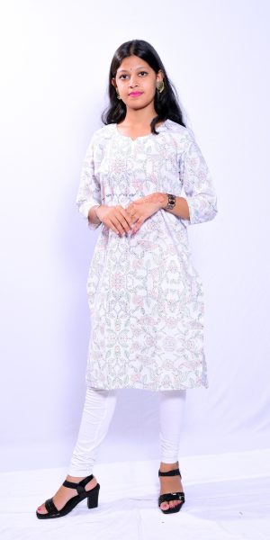 Designer Ethnic Kurti for Women- White
