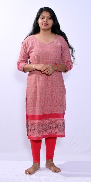Designer Ethnic Kurti for Women- Pink & Red